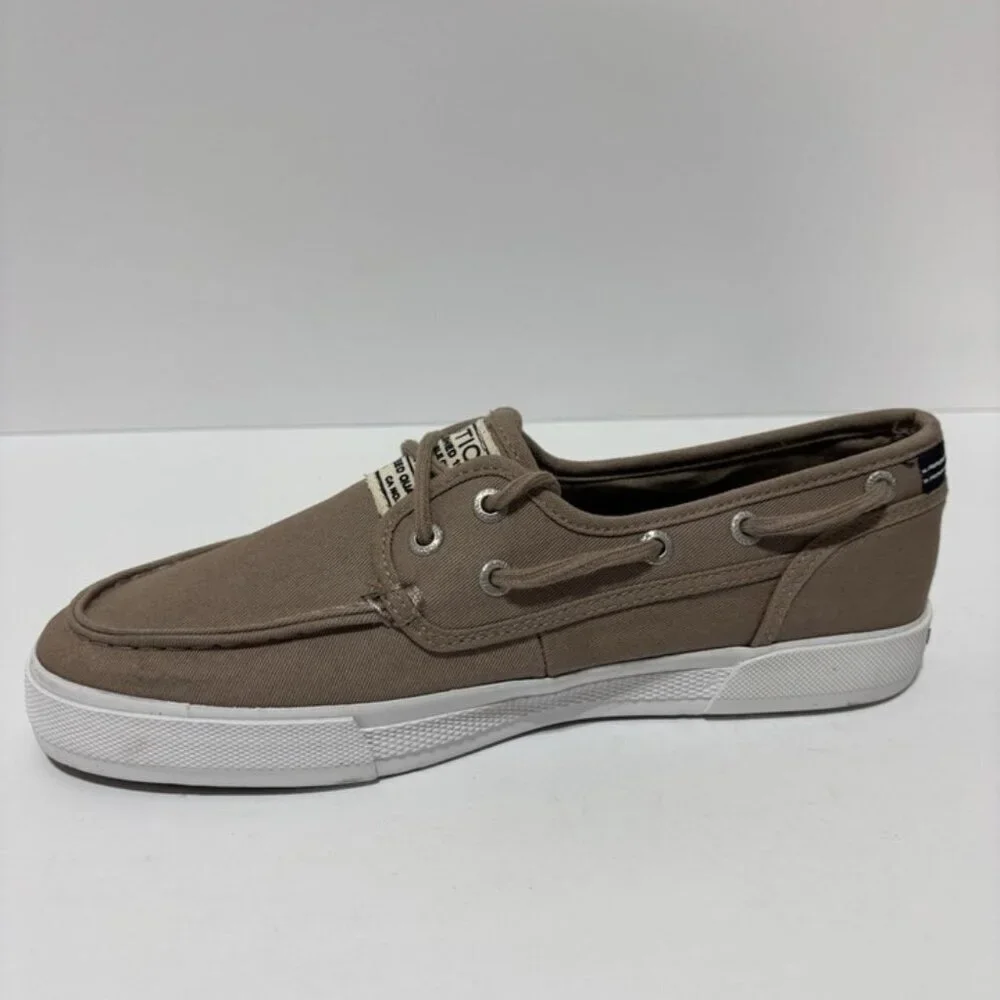 Nautica Men’s Spinnaker Twill Brown Boat Shoes, Size 8 M